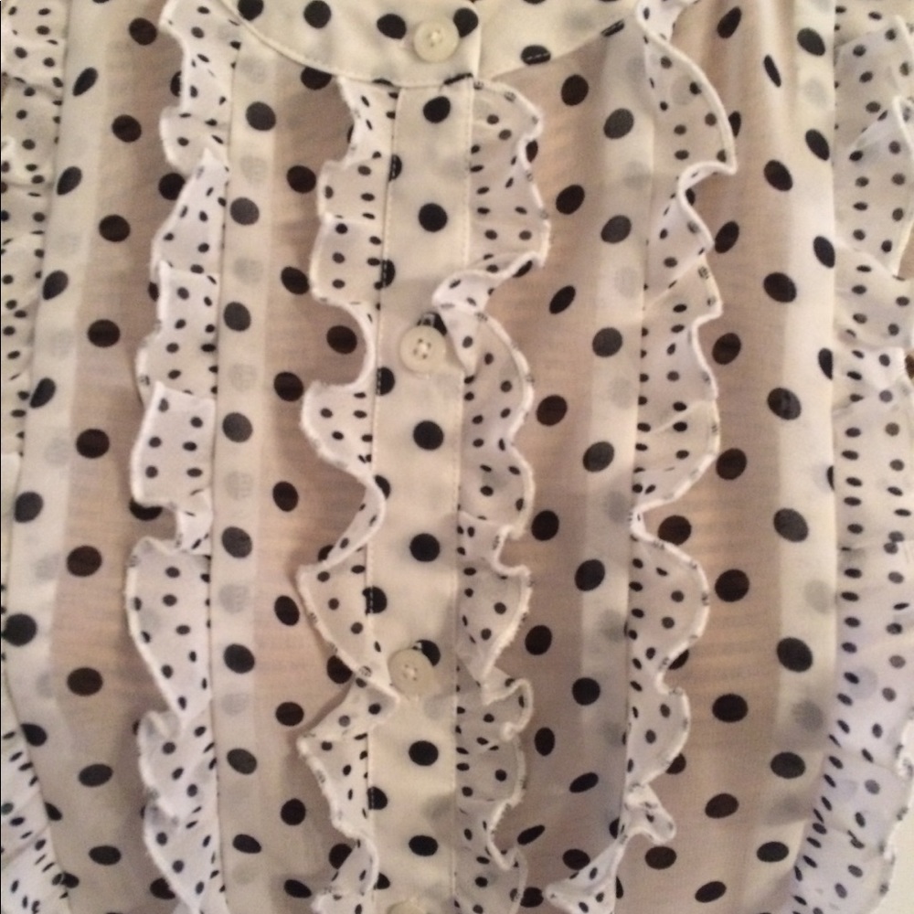 Loft Ruffled Polkadot Blouse - Picture 3 of 4